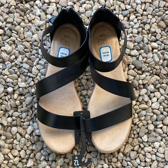 Women's Strappy Comfort Sandals Shoes Size 12 Wide - Picture 1 of 8
